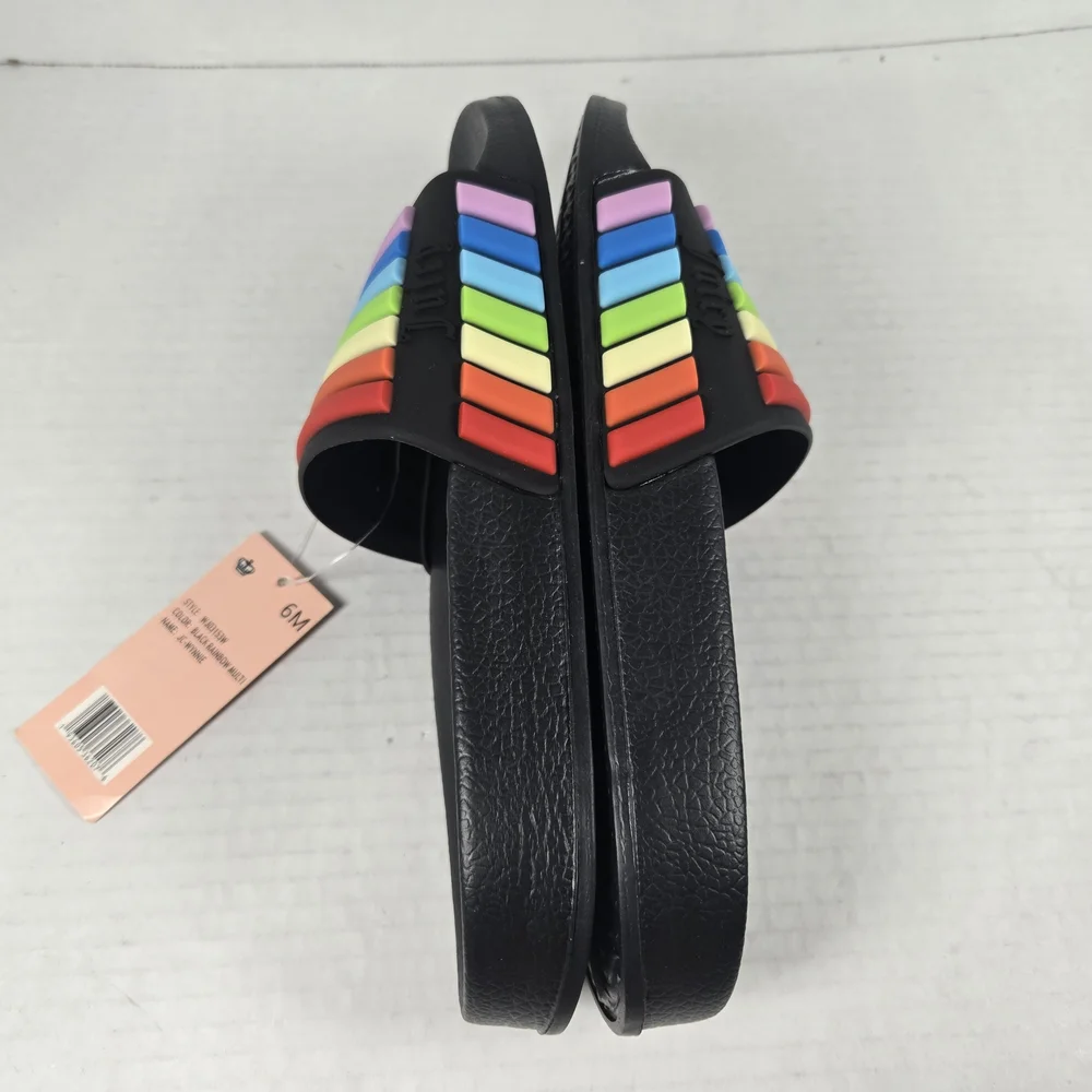 Juicy Couture Women's Wynnie Rainbow Slide Sandals Pool Flip Flops Size 6 - Picture 5 of 10